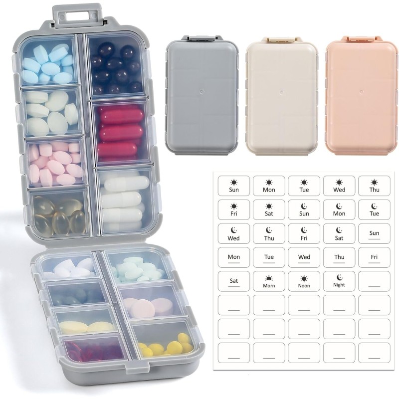 Organizador de pastillas portátil de 14 compartimientos