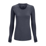 Camiseta interior de manga larga con cuello redondo para dama Gris