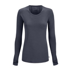 Camiseta interior de manga larga con cuello redondo para dama Gris