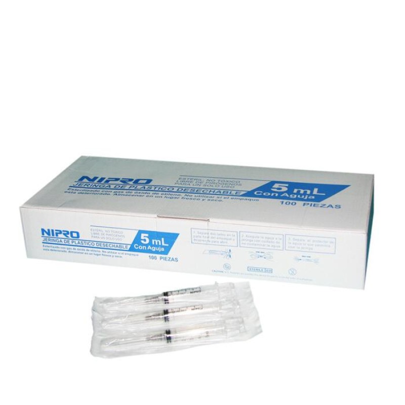Jeringa descartable 5 cc 22g x 1.1/2