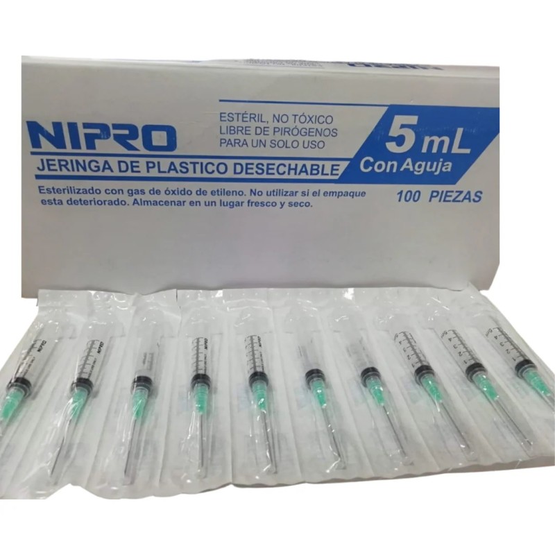 Jeringa descartable 5cc 21g x 1.1/2