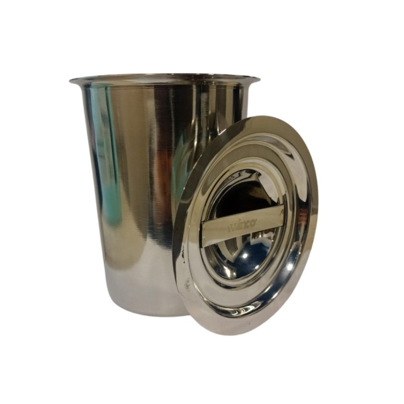 Bote con tapadera winco de acero inox 7x5"