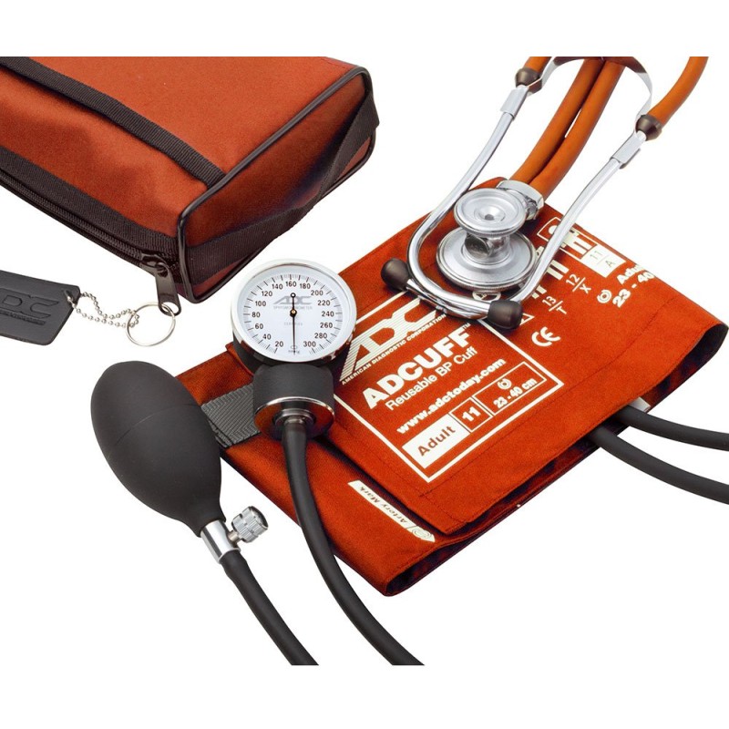 Kit Estetoscopio + Esfigmomanómetro ADC Deluxe Naranja 