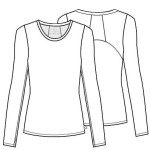Camiseta interior de manga larga con cuello redondo para dama Gris