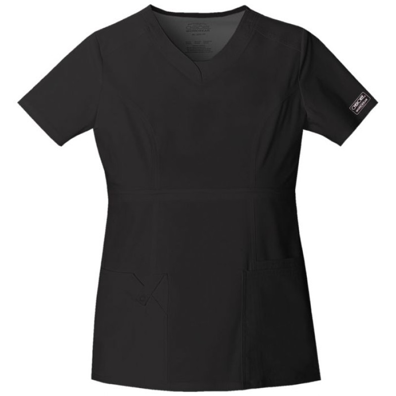 Filipina Core Strech V-Neck Top para Dama Negra Filipina Core Strech V-Neck Top para Dama Negra