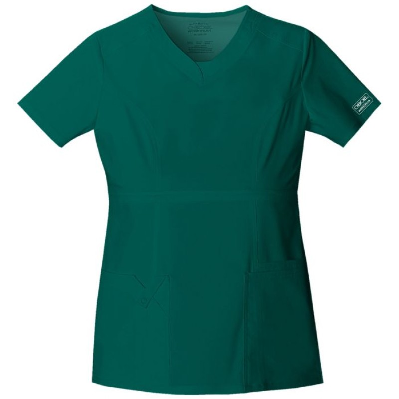Filipina Core Strech V-Neck Top para Dama Verde