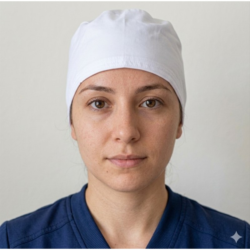 Gorro de tela blanco