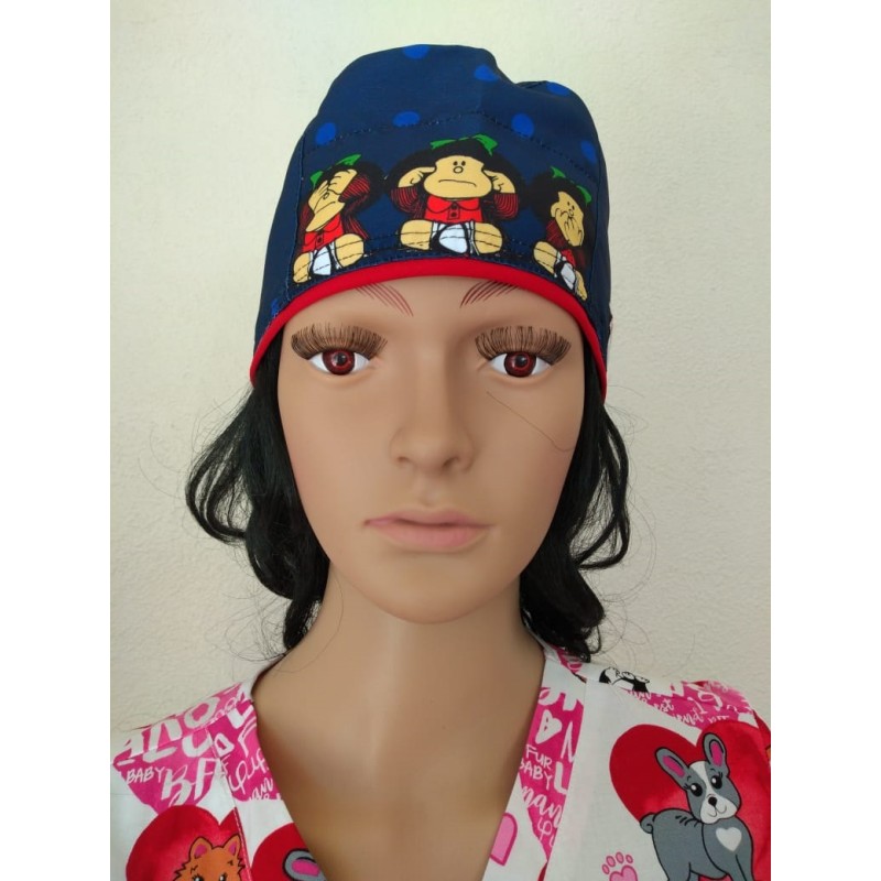 Gorro de Tela Mayan Scrubs Mafalda azul